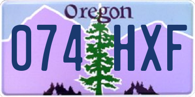 OR license plate 074HXF