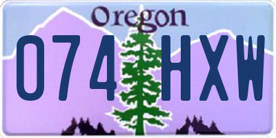 OR license plate 074HXW