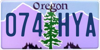 OR license plate 074HYA