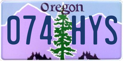 OR license plate 074HYS