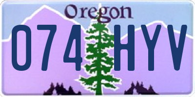 OR license plate 074HYV