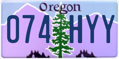 OR license plate 074HYY