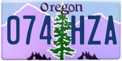 OR license plate 074HZA
