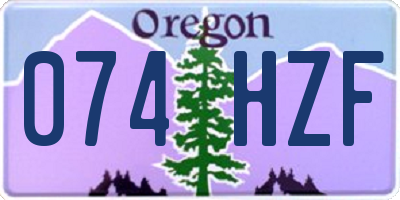 OR license plate 074HZF
