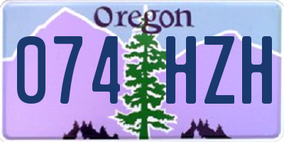 OR license plate 074HZH