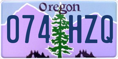 OR license plate 074HZQ