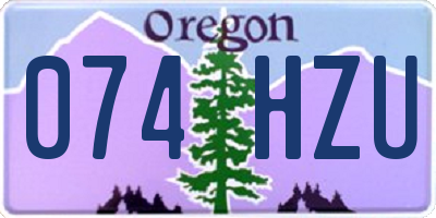 OR license plate 074HZU
