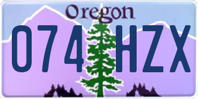OR license plate 074HZX