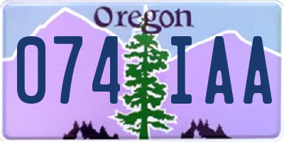OR license plate 074IAA