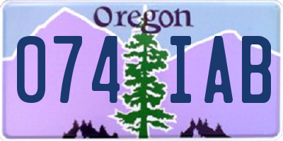 OR license plate 074IAB