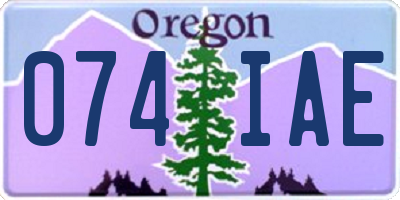 OR license plate 074IAE