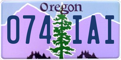 OR license plate 074IAI