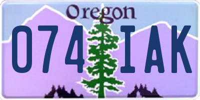 OR license plate 074IAK