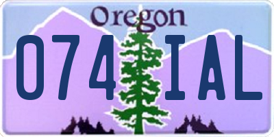 OR license plate 074IAL