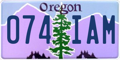 OR license plate 074IAM