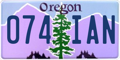 OR license plate 074IAN