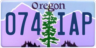 OR license plate 074IAP