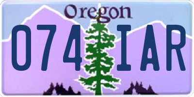 OR license plate 074IAR