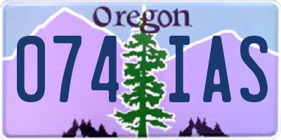 OR license plate 074IAS