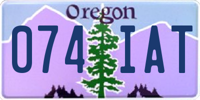OR license plate 074IAT