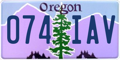 OR license plate 074IAV