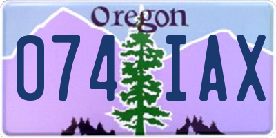 OR license plate 074IAX