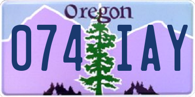 OR license plate 074IAY