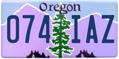 OR license plate 074IAZ