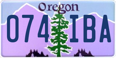 OR license plate 074IBA