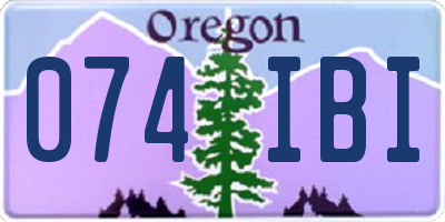 OR license plate 074IBI