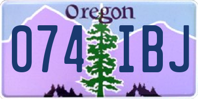 OR license plate 074IBJ