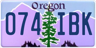 OR license plate 074IBK