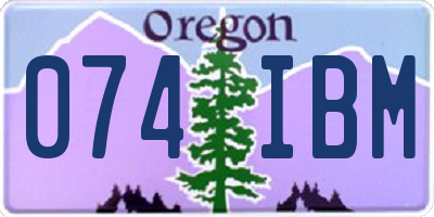 OR license plate 074IBM