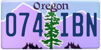 OR license plate 074IBN