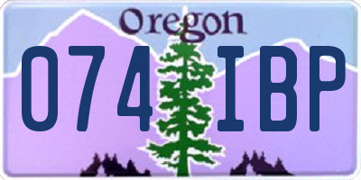 OR license plate 074IBP