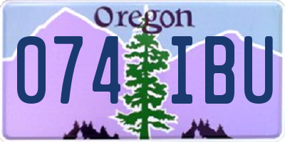 OR license plate 074IBU