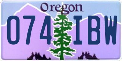 OR license plate 074IBW