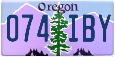 OR license plate 074IBY