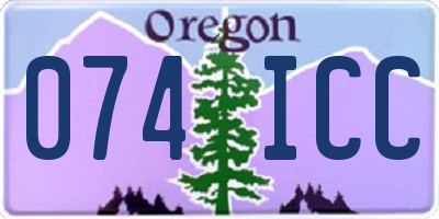 OR license plate 074ICC
