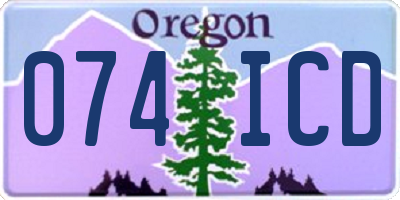 OR license plate 074ICD