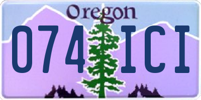 OR license plate 074ICI
