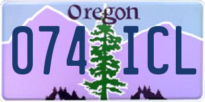 OR license plate 074ICL