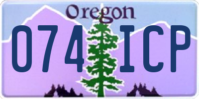 OR license plate 074ICP
