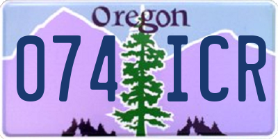OR license plate 074ICR