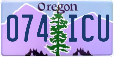 OR license plate 074ICU