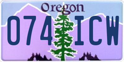 OR license plate 074ICW
