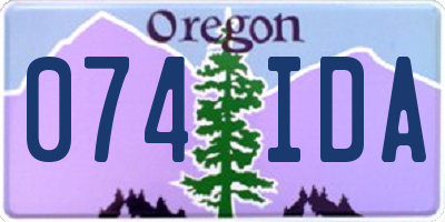OR license plate 074IDA