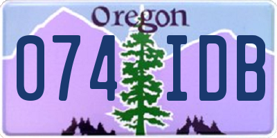 OR license plate 074IDB