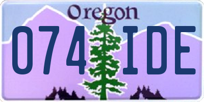 OR license plate 074IDE
