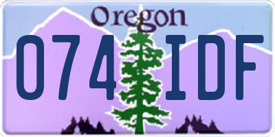 OR license plate 074IDF